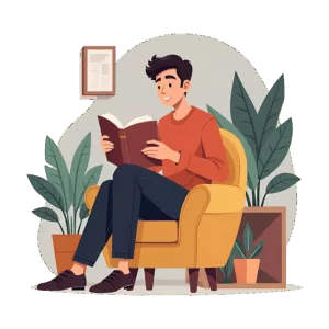 personne détendue dans son salon car les énergies ont été nettoyées