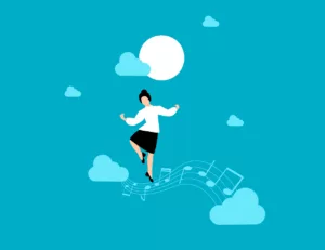 personne qui danse sur une portée musicale