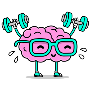 image représentant un cerveau avec des haltères : symbole de l'hypnose pour libérer cerveau reprogrammer phobies croyances limitantes addictions troubles alimentaires